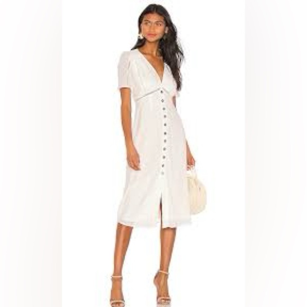 Heartloom‎ Carson Dress Revolve Gauze Vintage Inspired Midi Dress White Medium